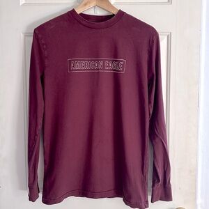 American Eagle super soft long sleeve tee. Mens size XS. Maroon/Burgundy